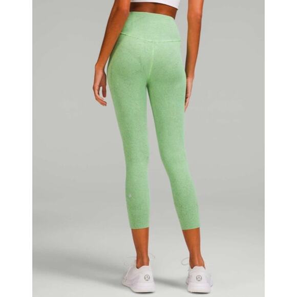 Lululemon Base Pace High Rise Crop 23" City Grit Green Multi Size 6 - Picture 8 of 10